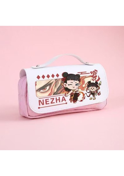 Nezha Aynı Stil Kalem Çantası Sevimli Karikatür Büyük Kapasiteli Ao Wei Karikatür Depolama Kırtasiye Kutusu (Yurt Dışından)