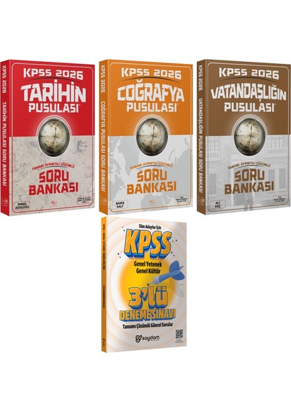 2026 Kpss Pusula Serisi Tarih-Coğrafya-Vatandaşlık Çözümlü Soru Bankası(Lisans)