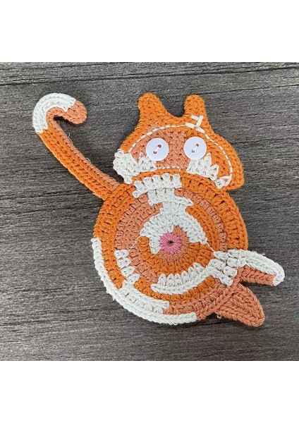 Kedi Popolu Örgü Bardak Altlığı (Yurt Dışından)