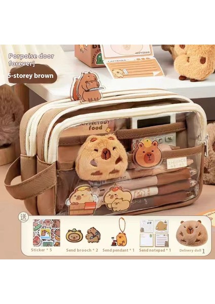 Kapya Kalem Çantası 5 Katmanlı Büyük Kapasiteli Hafif Lüks Kıdemli Niş Duygusu Çarpışma Modelleri Değil Kırtasiye Çantası (Yurt Dışından)