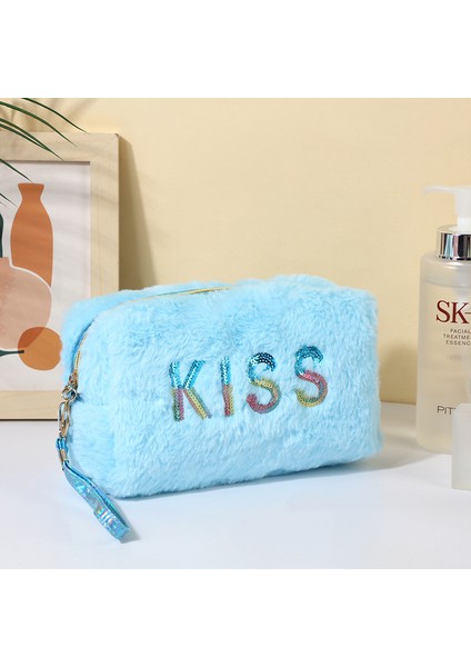 Peluş Kozmetik Çantası Taşınabilir Sevimli Kore Seyahat Yı Çantası El Kozmetik Saklama Çantası (Yurt Dışından)