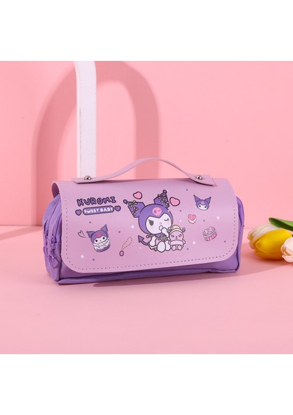 Dekompresyon Kırtasiye Kutusu Kulomi Kalem Çantası Çok Fonksiyonlu Çift Fermuarlı Büyük Kapasiteli El Taşıma Dekompresyon Kalem Çantası (Yurt Dışından)