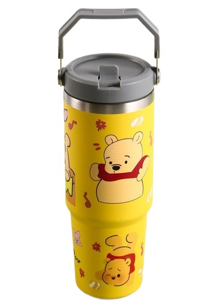 30OZ Araba Dağı Karikatür Desen Büyük Kapasiteli Paslanmaz Çelik Vakum Yalıtım Kabı Yüksek Değerli Taşınabilir Su Dakları (Yurt Dışından)