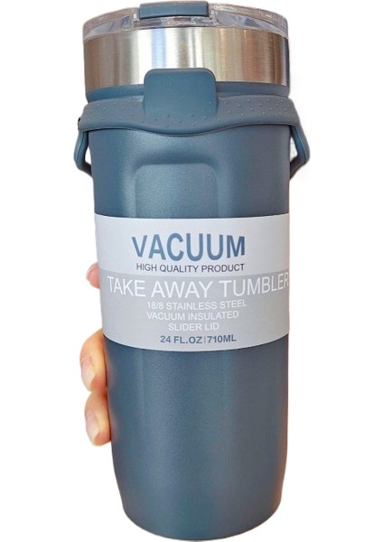 Büyük Kapasiteli Zarif Termal Kupa Batı Kahve Kupa Silikon Kupa Araba Taşıma Halatı Araba Termal Kupa (Yurt Dışından)