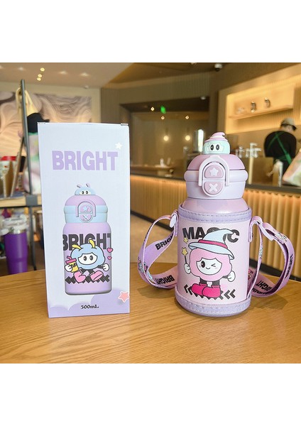 Yüksek Değerli 316 Paslanmaz Çelik Gıda Sınıfı Sevimli Karikatür Çift Içme Kamışı Su Dağı (Yurt Dışından)