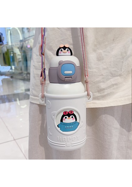 Yüksek Değerli 316 Paslanmaz Çelik Gıda Sınıfı Sevimli Karikatür Çift Içme Kamışı Su Dağı (Yurt Dışından)