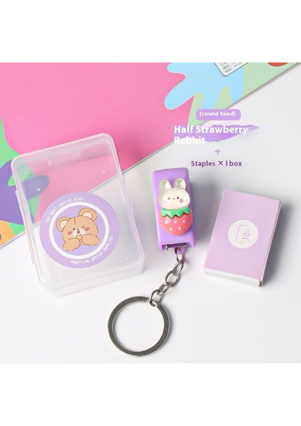 Sevimli Mini Zımba Seti Kırtasiye Emek Tasarrufu Sağlayan Ofis Zımbası Makaron Renkli Zımba (Yurt Dışından)