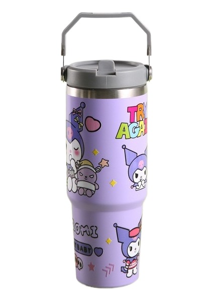 30OZ Araba Dağı Karikatür Desen Büyük Kapasiteli Paslanmaz Çelik Vakum Yalıtım Kabı Yüksek Değerli Taşınabilir Su Dakları (Yurt Dışından)