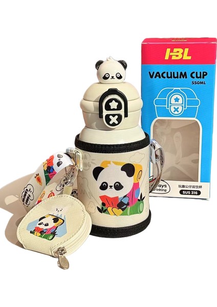 Sevimli Eğlenceli Bebek Çift Içme Dağı Açık Taşınabilir Karikatür Saman Dak 316 Paslanmaz Çelik Yalıtım Kabı (Yurt Dışından)