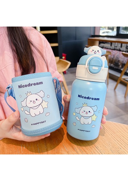 Yüksek Değerli 316 Paslanmaz Çelik Gıda Sınıfı Sevimli Karikatür Çift Içme Kamışı Su Dağı (Yurt Dışından)