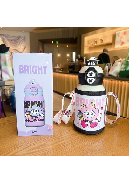 Yüksek Değerli 316 Paslanmaz Çelik Gıda Sınıfı Sevimli Karikatür Çift Içme Kamışı Su Dağı (Yurt Dışından)