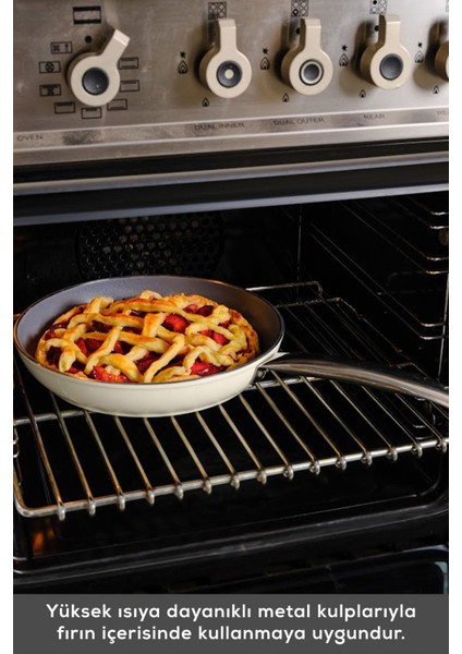 Swiss Crystal 26 cm Seramik Kaplama Düz Tava PFAS İçermeyen Üstün Yapışmaz Yüzey