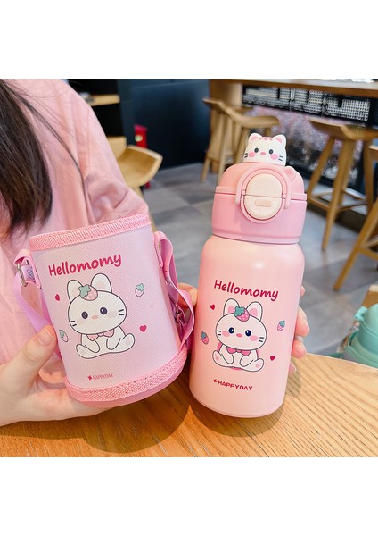 Yüksek Değerli 316 Paslanmaz Çelik Gıda Sınıfı Sevimli Karikatür Çift Içme Kamışı Su Dağı (Yurt Dışından)