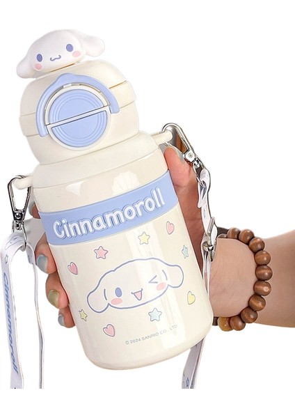 Kuromi Çocuk Termal Kupa Sanrio Pipetli Kupa Sevimli Çift Içmeli Taşınabilir Tencere (Yurt Dışından)