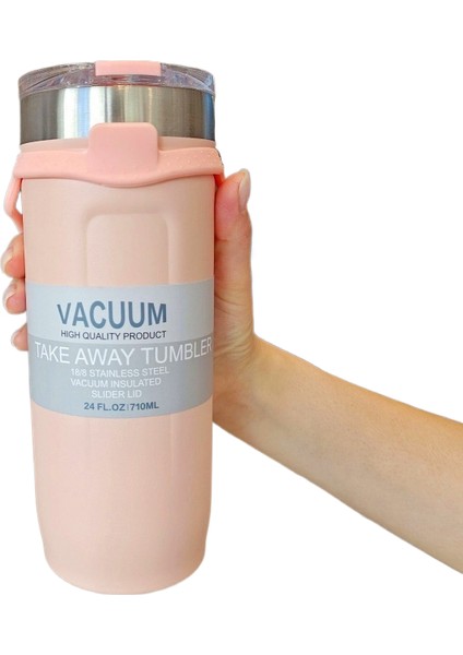 Büyük Kapasiteli Zarif Termal Kupa Batı Kahve Kupa Silikon Kupa Araba Taşıma Halatı Araba Termal Kupa (Yurt Dışından)