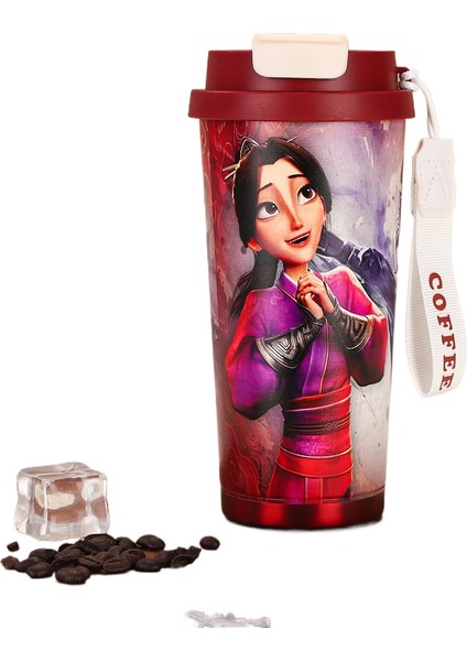 Nezha Sihirli Çocuk Denizin Peşinde 316 Paslanmaz Çelik Büyük Kapasiteli Çift Içimli Yalıtımlı Pipetli Kupa (Yurt Dışından)