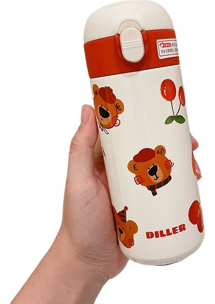 Sevimli Kiraz Yüksek Değerli Yalıtımlı Kupa Taşınabilir Çift Içme Yürüyüş Kupa (Yurt Dışından)