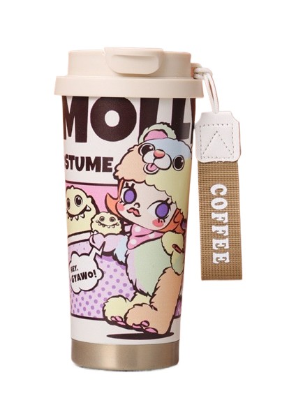 Labubu 3D Karikatür Paslanmaz Çelik Yalıtım Fincan Suzuran Kahve Fincanı Taşınabilir Kızlar Yüksek Değerli Saman Daklar (Yurt Dışından)