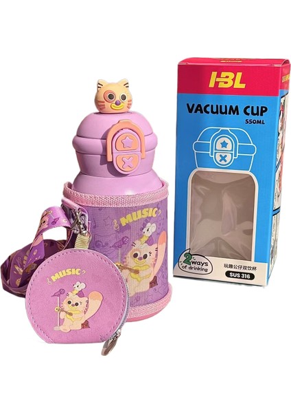 Sevimli Eğlenceli Bebek Çift Içme Dağı Açık Taşınabilir Karikatür Saman Dak 316 Paslanmaz Çelik Yalıtım Kabı (Yurt Dışından)