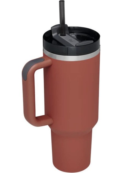 40OZ Büyük Kapasiteli Çift Katmanlı Saman Saplı Dak Açık Vakum Damla Geçirmez Yalıtım Kabı (Yurt Dışından)