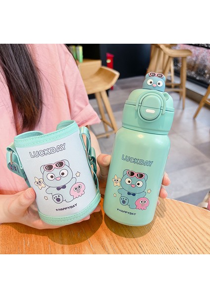 Yüksek Değerli 316 Paslanmaz Çelik Gıda Sınıfı Sevimli Karikatür Çift Içme Kamışı Su Dağı (Yurt Dışından)