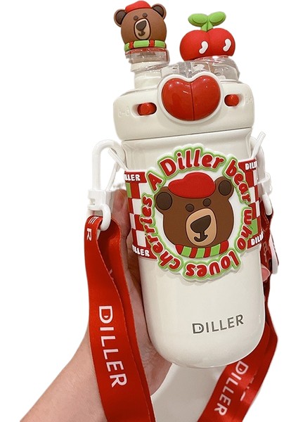 Sevimli Kiraz Yüksek Değerli Yalıtımlı Kupa Taşınabilir Çift Içme Yürüyüş Kupa (Yurt Dışından)