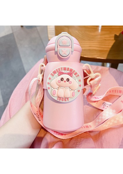 Yüksek Değerli 316 Paslanmaz Çelik Gıda Sınıfı Sevimli Karikatür Çift Içme Kamışı Su Dağı (Yurt Dışından)