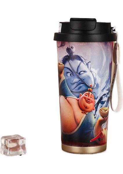 Nezha Sihirli Çocuk Denizin Peşinde 316 Paslanmaz Çelik Büyük Kapasiteli Çift Içimli Yalıtımlı Pipetli Kupa (Yurt Dışından)