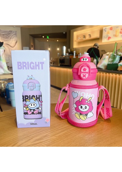 Yüksek Değerli 316 Paslanmaz Çelik Gıda Sınıfı Sevimli Karikatür Çift Içme Kamışı Su Dağı (Yurt Dışından)