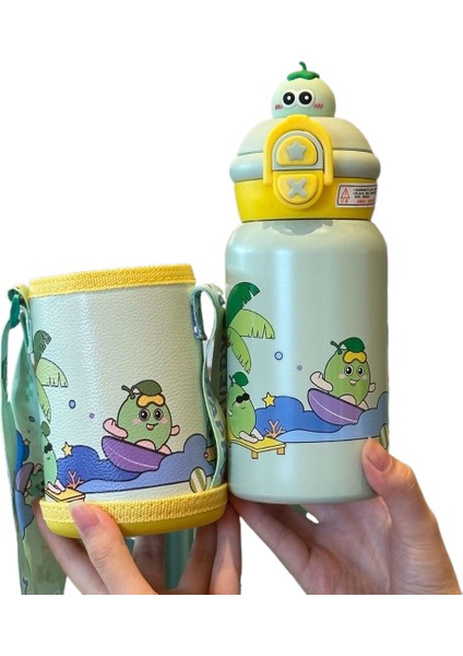 Taşınabilir Yüksek Değerli Su Dağı Sevimli Çift Içme Sevimli Komik Saman Dak Düşmeye Dalı 316 Paslanmaz Çelik Yalıtım Kabı (Yurt Dışından)