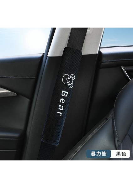 Araba Emniyet Kemeri Omuz Kol Karikatür Tampon Kemer Evrensel Şiddet Ayı Çay Çiçek Anti Strangler Araba Koruyucu Kapak (Yurt Dışından)