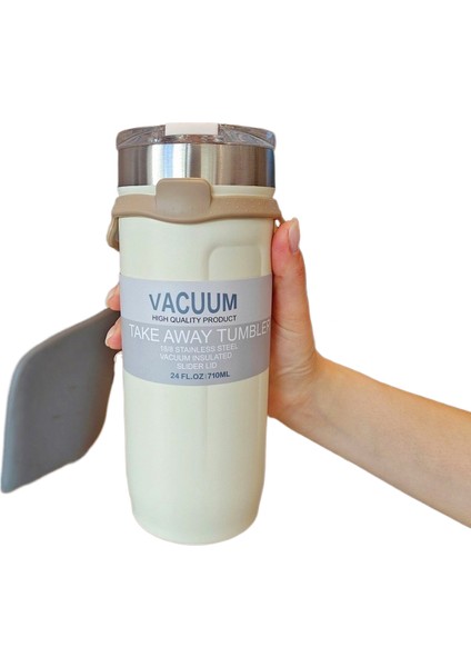 Büyük Kapasiteli Zarif Termal Kupa Batı Kahve Kupa Silikon Kupa Araba Taşıma Halatı Araba Termal Kupa (Yurt Dışından)