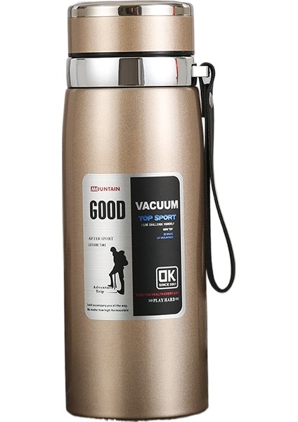 316 Paslanmaz Çelik Yalıtım Kabı Açık Taşınabilir Çay Su Ayırma Kabı Araba Seyahat 1000ML Büyük Kapasiteli Çay Dakları (Yurt Dışından)