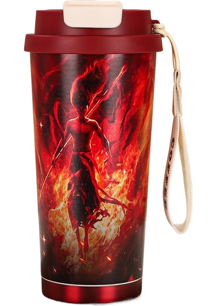 Nezha Sihirli Çocuk Denizin Peşinde 316 Paslanmaz Çelik Büyük Kapasiteli Çift Içimli Yalıtımlı Pipetli Kupa (Yurt Dışından)