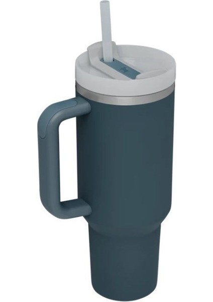 40OZ Büyük Kapasiteli Çift Katmanlı Saman Saplı Dak Açık Vakum Damla Geçirmez Yalıtım Kabı (Yurt Dışından)