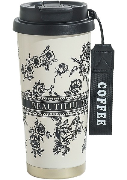 Kahve Yalıtımlı KUPA304 Paslanmaz Çelik Yalıtımlı Kupa Çan Orkide Çift Içme Pipeti Paslanmaz Çelik Kahve Kurı (Yurt Dışından)