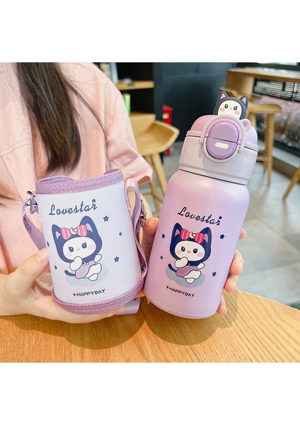 Yüksek Değerli 316 Paslanmaz Çelik Gıda Sınıfı Sevimli Karikatür Çift Içme Kamışı Su Dağı (Yurt Dışından)