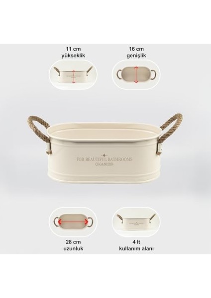 Metal Ip Kulplu Baton Metal Banyo Düzenleyici, Banyo Organizeri (For Beautiful Bathrooms Organizer Baskı) LN1207K fiyatları