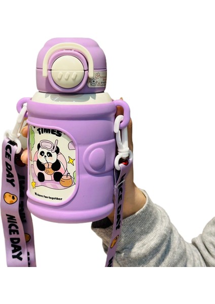 Taşınabilir Yüksek Değerli Su Dağı Sevimli Çift Içme Sevimli Komik Saman Dak Düşmeye Dalı 316 Paslanmaz Çelik Yalıtım Kabı (Yurt Dışından)