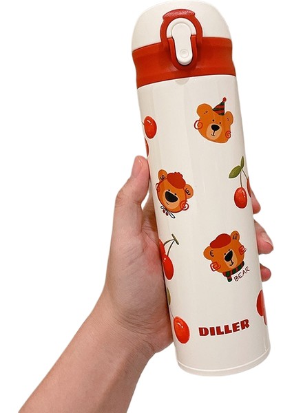 Sevimli Kiraz Yüksek Değerli Yalıtımlı Kupa Taşınabilir Çift Içme Yürüyüş Kupa (Yurt Dışından)