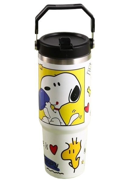 30OZ Araba Dağı Karikatür Desen Büyük Kapasiteli Paslanmaz Çelik Vakum Yalıtım Kabı Yüksek Değerli Taşınabilir Su Dakları (Yurt Dışından)