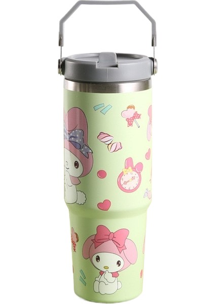 30OZ Araba Dağı Karikatür Desen Büyük Kapasiteli Paslanmaz Çelik Vakum Yalıtım Kabı Yüksek Değerli Taşınabilir Su Dakları (Yurt Dışından)