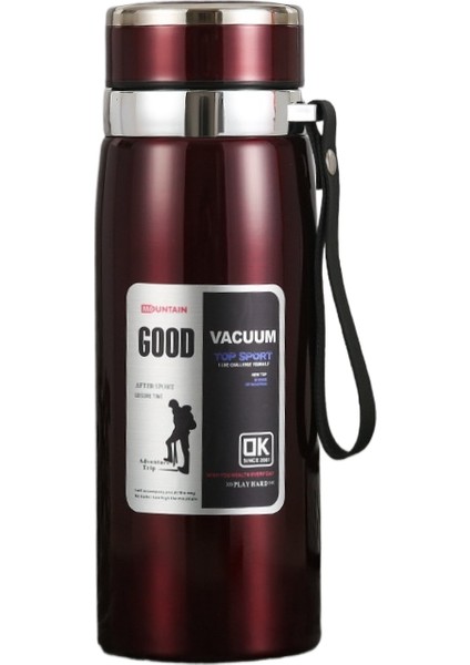 316 Paslanmaz Çelik Yalıtım Kabı Açık Taşınabilir Çay Su Ayırma Kabı Araba Seyahat 1000ML Büyük Kapasiteli Çay Dakları (Yurt Dışından)