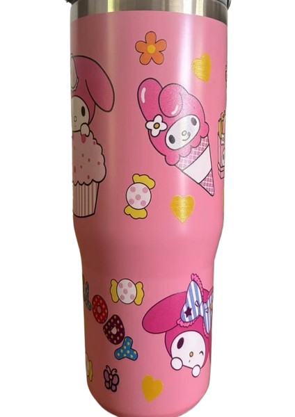 30OZ Araba Dağı Karikatür Desen Büyük Kapasiteli Paslanmaz Çelik Vakum Yalıtım Kabı Yüksek Değerli Taşınabilir Su Dakları (Yurt Dışından)