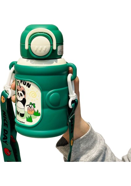 Taşınabilir Yüksek Değerli Su Dağı Sevimli Çift Içme Sevimli Komik Saman Dak Düşmeye Dalı 316 Paslanmaz Çelik Yalıtım Kabı (Yurt Dışından)