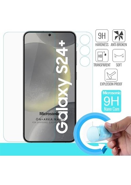 Samsung Galaxy S24 Plus Ön + Arka Nano Cam Ekran Koruyucu [galaxy S24 Plus ile Uyumlu Ekran Koruyucu - Şeffaf] modelleri