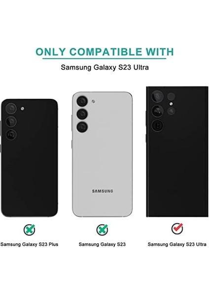 Samsung Galaxy S23 Için Kamera Lens Koruyucuları Metal Siyah Renk Temperli Cam Çizilmez Bağımsız Kamera Koruyucu fiyatları
