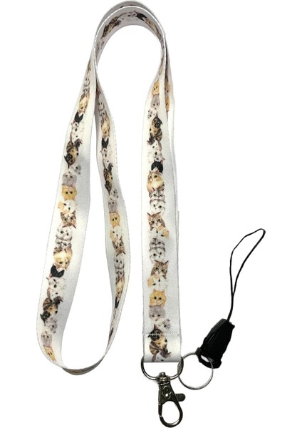 Kediler Boyun Ipi ve Telefon Askısı Lanyard