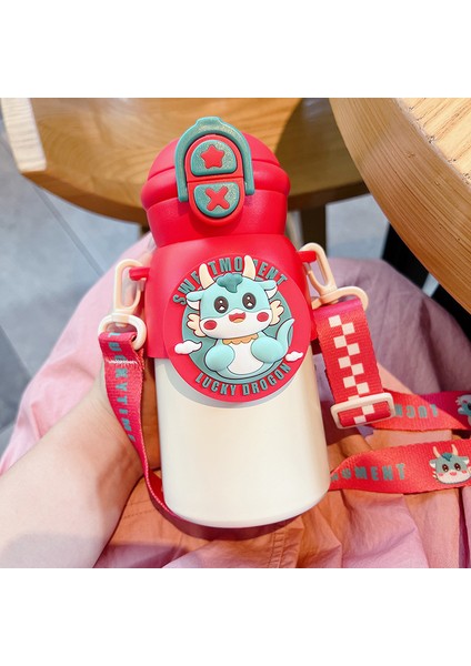 Yüksek Değerli 316 Paslanmaz Çelik Gıda Sınıfı Sevimli Karikatür Çift Içme Kamışı Su Dağı (Yurt Dışından)