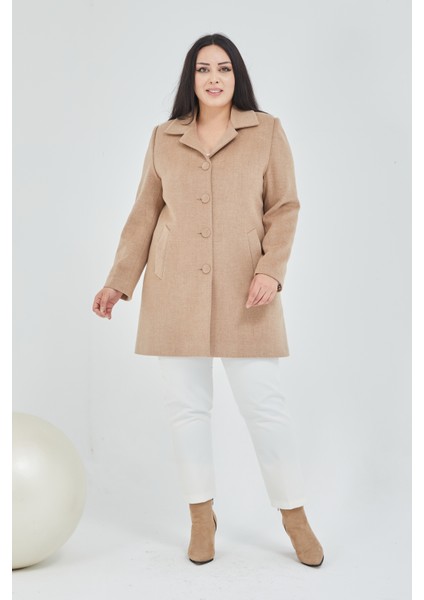Kadın Büyük Beden Klasik Yaka Kaban indirimleri